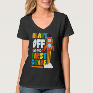 Blast Off Into 1st Grade First Day Of School Kids T-Shirt