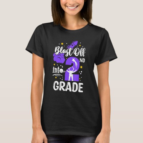Blast Off Into 2nd Grade Boys Outer Space Back To  T_Shirt