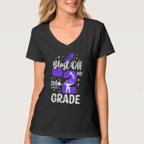 Blast Off Into 2nd Grade Boys Outer Space Back To  T_Shirt