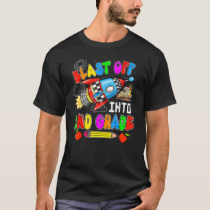 Blast Off Into 2nd Grade  Rocket Back To School T-Shirt