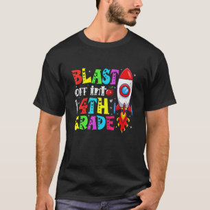 Blast Off Into 4th Grade First Day Back To School T-Shirt