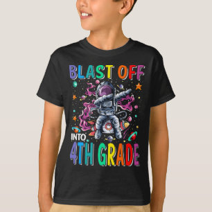 Blast Off Into 4th Grade Rocket Back To School T-Shirt