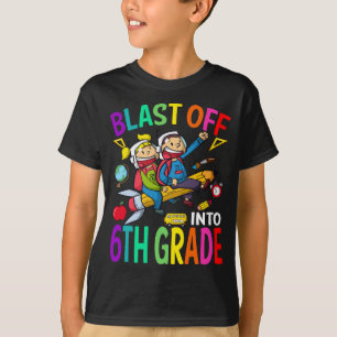 Blast Off Into 6th Grade Rocket Back To School T-Shirt
