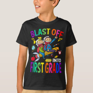Blast Off Into First Grade Rocket Back To School  T-Shirt