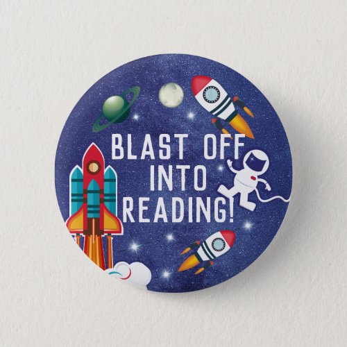 Blast Off Into Reading library summer reading Button