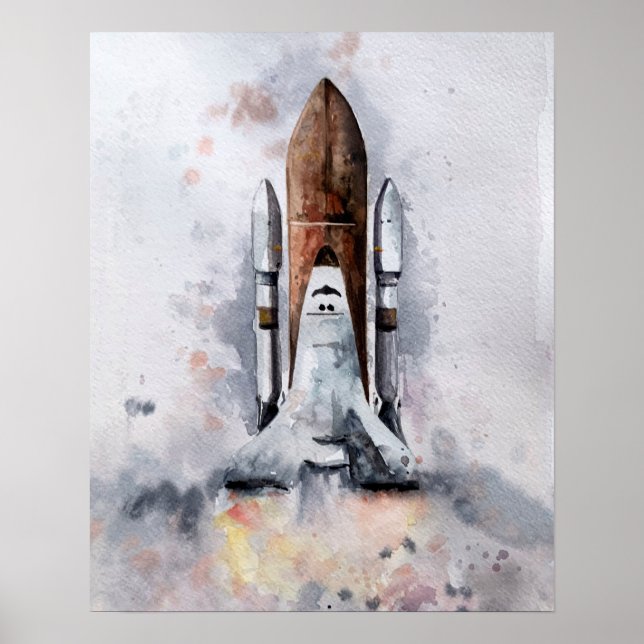 Blast Off Into Space "Rocket" Poster Print (Front)