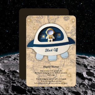Blast Off! Modern Vintage Astronaut Baby Shower  Enclosure Card