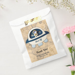 Blast Off! Modern Vintage Astronaut Baby Shower Favor Bag