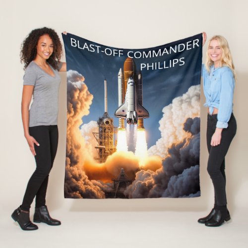 Blast_Off of a Space Shuttle Fleece Blanket