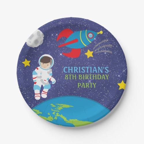 Blast Off Outer Space Astronaut Birthday Paper Plates