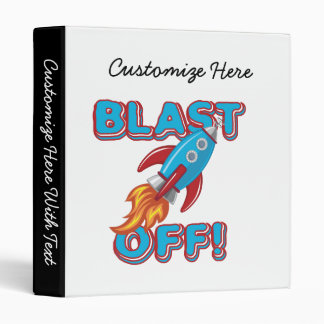 Blast Off Rocket Ship Binder