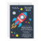 Blast Off Rocket Ship Birthday Invitation