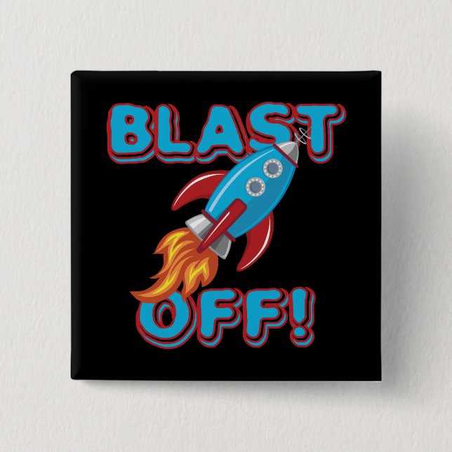 Blast Off Rocket Ship Button (Front)