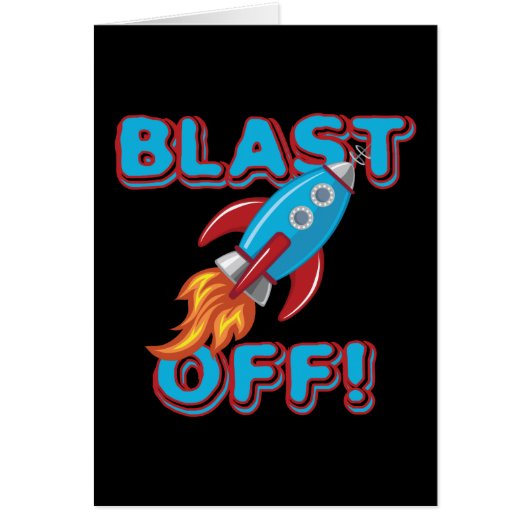 Blast Off Rocket Ship Cards (Front)