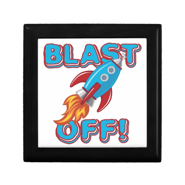 Blast Off Rocket Ship Gift Box (Front)