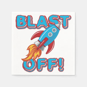 Blast Off Rocket Ship Napkins