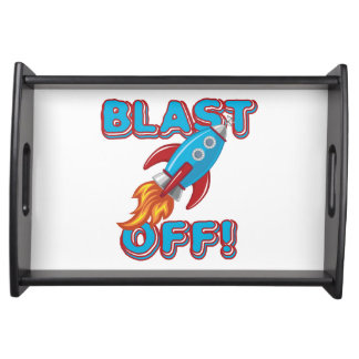Blast Off Rocket Ship Serving Tray