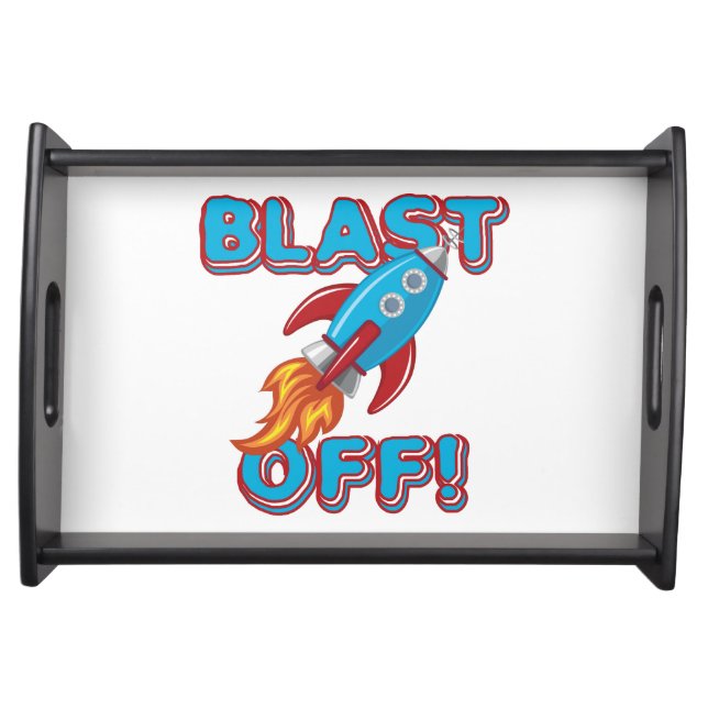 Blast Off Rocket Ship Serving Tray (Front)
