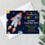 Blast Off! Rocket Ship Space Birthday Party Invitation