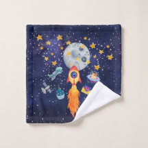 Blast-Off Rocketship Kids Towel Set