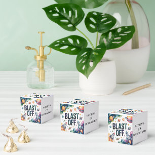 Blast Off Space Boy Astronaut Birthday Party Favor Boxes