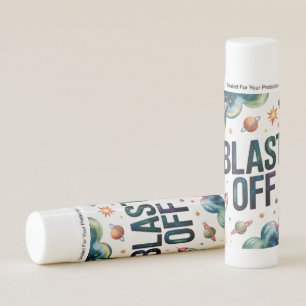 Blast Off Space Boy Astronaut Birthday Party Favor Lip Balm
