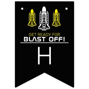 Blast Off! Space Shuttles  Birthday Bunting Flags by StampedyStamp at Zazzle