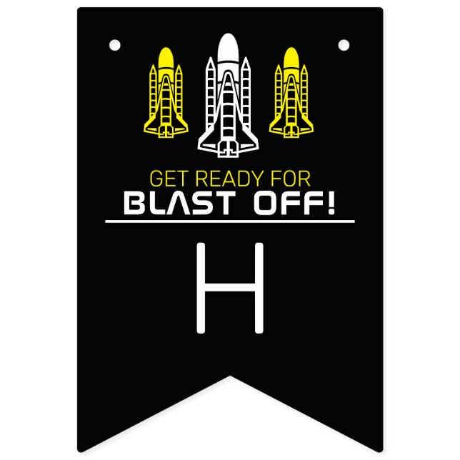 Blast Off! Space Shuttles, Birthday Bunting Flags (Second Flag)