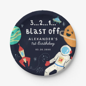 Blast Off Space Theme Birthday Party Paper Plates