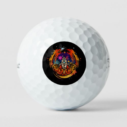 Blast Off Spaceship Golf Balls