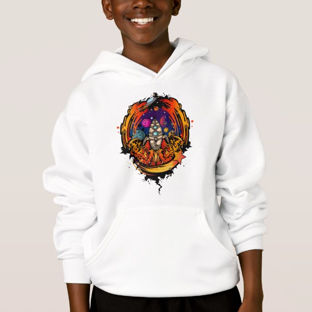 Blast Off Spaceship Hoodie (Front)