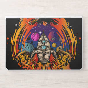 Blast Off Spaceship HP Laptop Skin