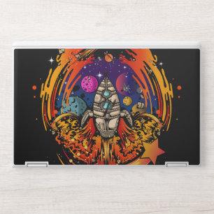 Blast Off Spaceship HP Laptop Skin