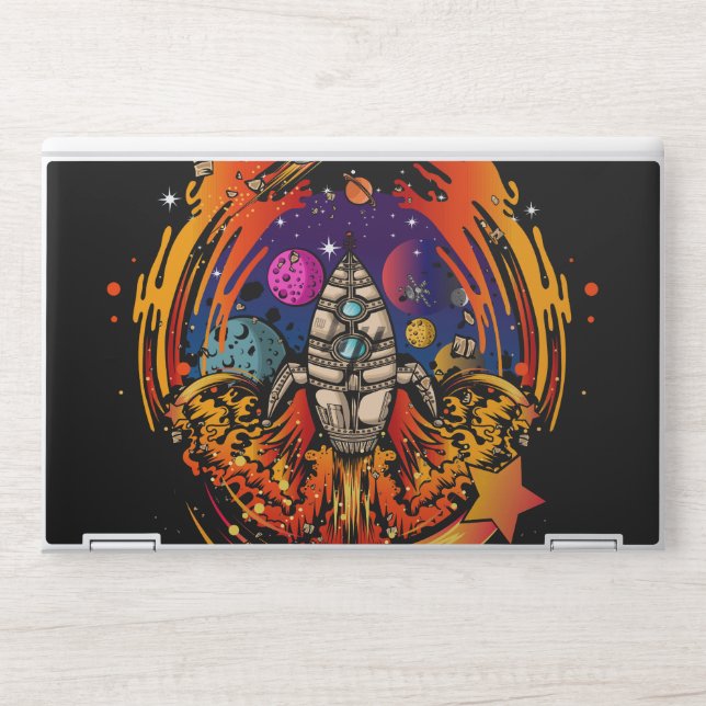 Blast Off Spaceship HP Laptop Skin (Front)