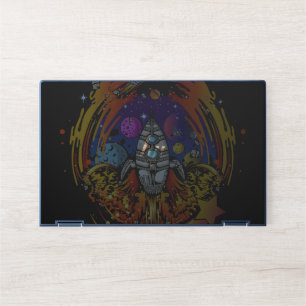 Blast Off Spaceship HP Laptop Skin