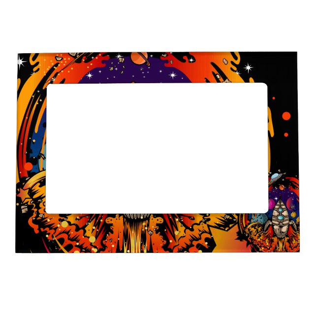 Blast Off Spaceship Magnetic Frame (Front)