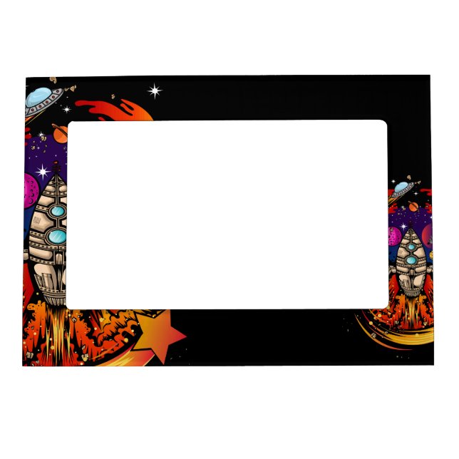 Blast Off Spaceship Magnetic Frame (Front)