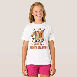 Blast Off to 100 Days of Stellar Learning   Space  T-Shirt