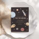 Blast Off Two the Moon Kids Space Birthday Invitation<br><div class="desc">Let's blast off 'TWO THE MOON'! Celebrate your little space adventurer with this fun and modern outer space birthday invitation.</div>