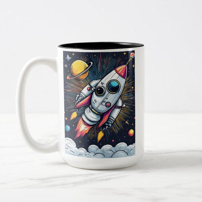  Blast Off! Two-Tone Coffee Mug (Left)