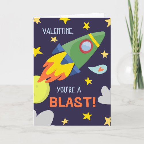 Blast Off Valentines Day Greeting Card