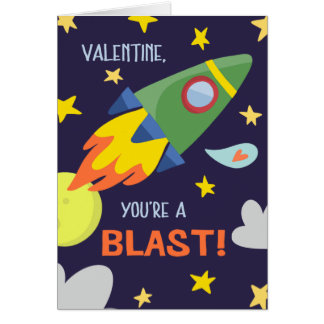 Blast Off Valentine's Day Greeting Card