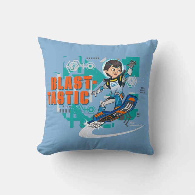 Blast-Tastic Miles Callisto Blastboard Graphic Throw Pillow (Front)