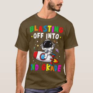 Blasting Off Into 2nd Grade Back To School Boys Ki T-Shirt