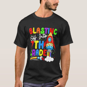 Blasting Off Into 7th Grade Back To School Boys T-Shirt