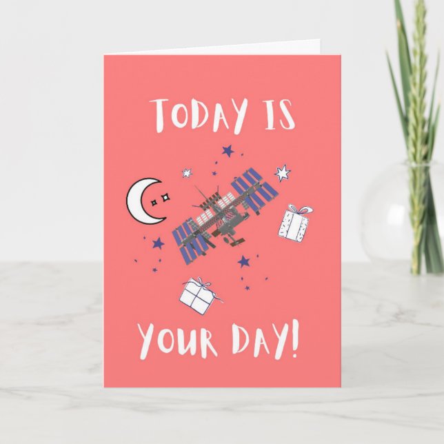 Blasting off into Birthfathers Day Card (Front)