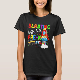 Blasting Off Into Pre K Back To School Boys Kid T-Shirt
