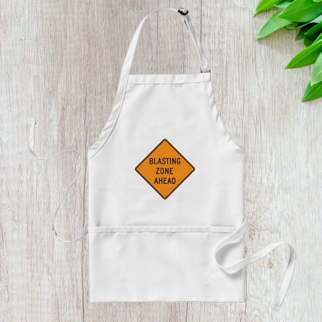 Blasting Zone Ahead Warning Sign Safety Adult Apron (Creator Uploaded)