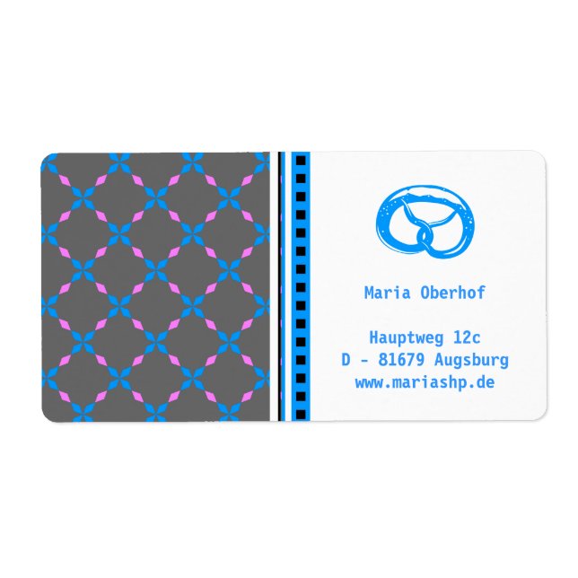 Blau rosa Bayrisch Label (Front)