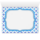 Blau weiß Minimalistisch Cards (Inside Horizontal (Bottom))